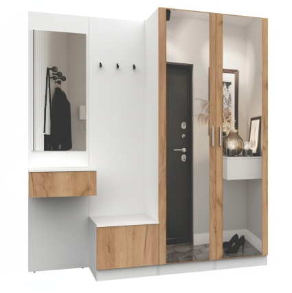 Набор мебели для прихожей "Марсель-109" МР 01-109 В2160 Ш2000 Г420 (ЛДСП Дуб крафт золотой) Набор мебели для прихожей "Марсель-109" МР 01-109 В2160 Ш2000 Г420 (ЛДСП Дуб крафт золотой)